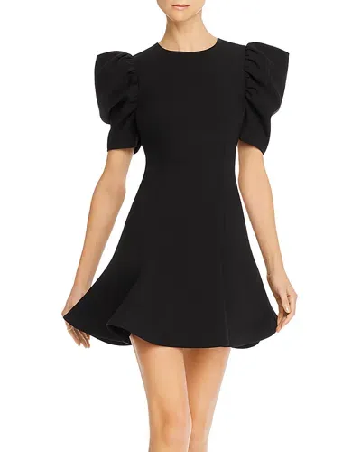 Likely Alia Puff-sleeve A-line Mini Dress In Black