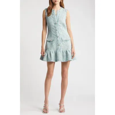 Likely Angeline Button Front Tweed Minidress In Ë¸”ë£¨ Ë©€í‹°