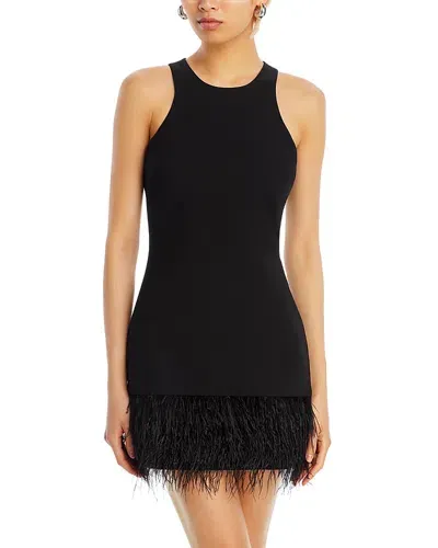 Likely Cami Feather Trim Dress In Black