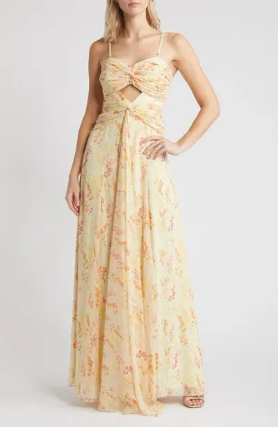 Likely Clea Metallic Floral Maxi Dress In Cream Multi