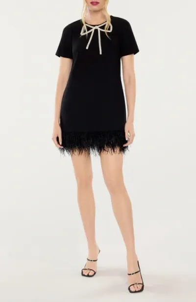 Likely Marullo Crystal Bow Shift Dress In Black