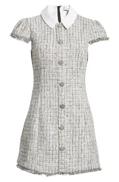 Likely Riello Tweed Button Up Minidress In Brown/white