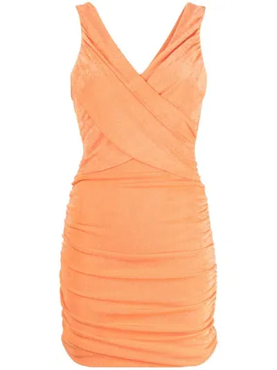 Likely Ruched-detail Fitted Mini Dress In Orange