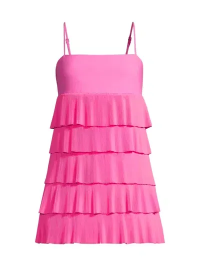 Likely Women's Cella Tiered Sleeveless Minidress In Pink Sugar