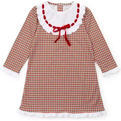 Lila And Hayes Kids'  Emersyn Girls' Lace Trim Dress In Holiday Plaid