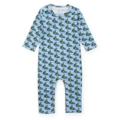 Lila And Hayes Babies'  Thompson Boys' Romper In North Pole Express