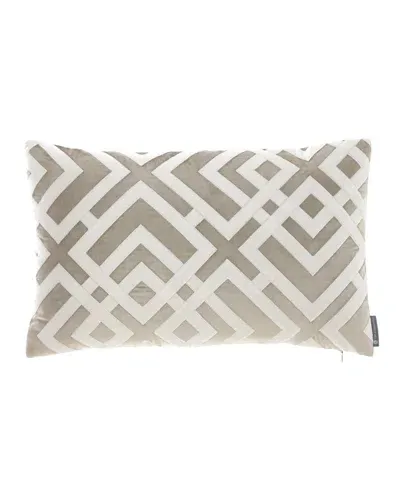 Lili Alessandra Carlo Fawn Velvet Pillow, 14" X 22" In Beige