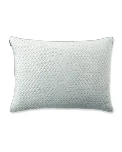 Lili Alessandra Valentina Quilted Velvet Luxe Euro Decorative Pillow, 27 X 36 In Aquamarine