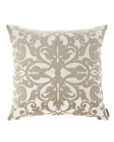 Lili Alessandra Diana Applique Pillow, 22"sq. In Ivory