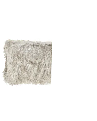 Lili Alessandra Faux-fur Large Rectangle Pillow In Silver