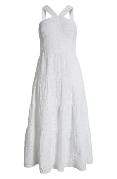 Lilly Pulitzer ® Jenette Eyelet Embroidered Halter Sundress In Resort White Sealife Eyelet