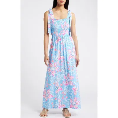 Lilly Pulitzer ® Kailua Floral Smocked Tie Shoulder Maxi Sundress In Multi Bahamian Rhapsody