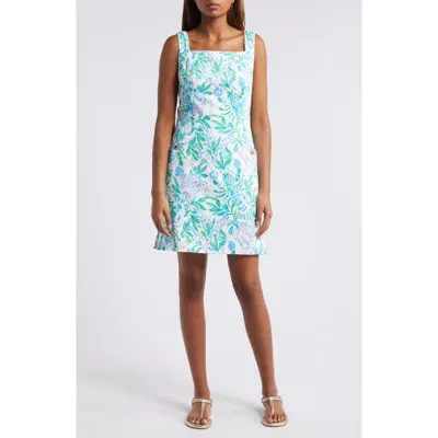 Lilly Pulitzer ® The Lilly Print Sleeveless Organic Cotton Blend Sheath Dress In Resort White Just A Pinch