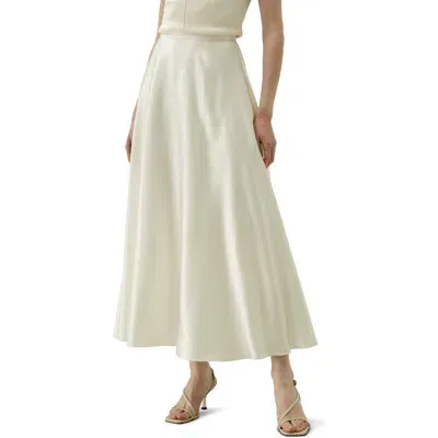 Lilysilk Clarice Maxi Silk Skirt In Lily White