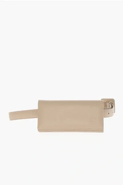 Linda Farrow Solid Color Leather Bum Bag In Neutral