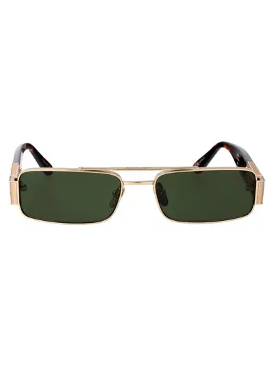 Linda Farrow Sunglasses In Lightgold/darkt-shell/green