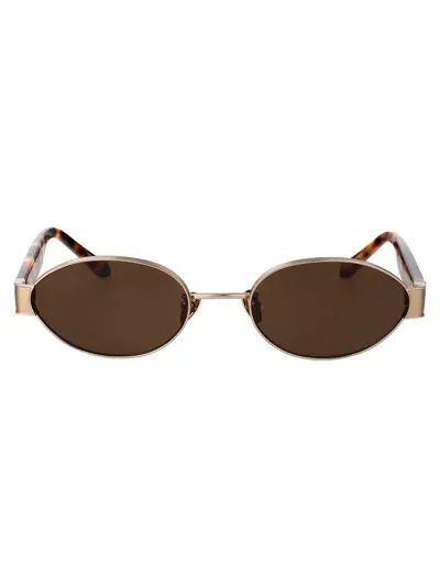 Linda Farrow Sunglasses In Lightgold/t-shell/brown