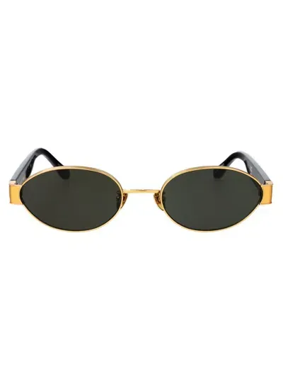 Linda Farrow Sunglasses In Yellowgold/black/grey