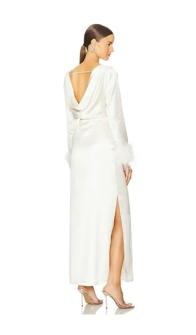 Line & Dot Gloss Midi Dress In Ivory