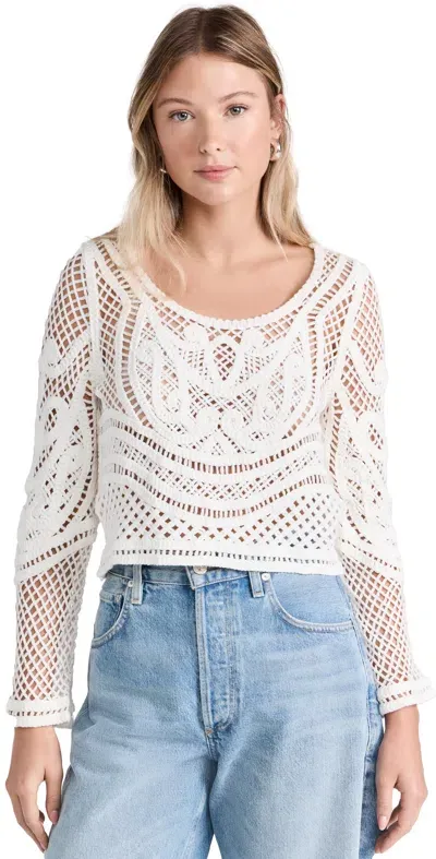 Line & Dot Krista Crochet Top Ivory