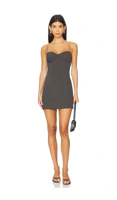 Line & Dot Lennox Mini Dress In Charcoal