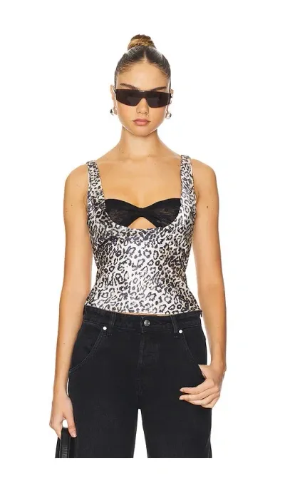 Lioness Delilah Top Leopard Fade In Grey