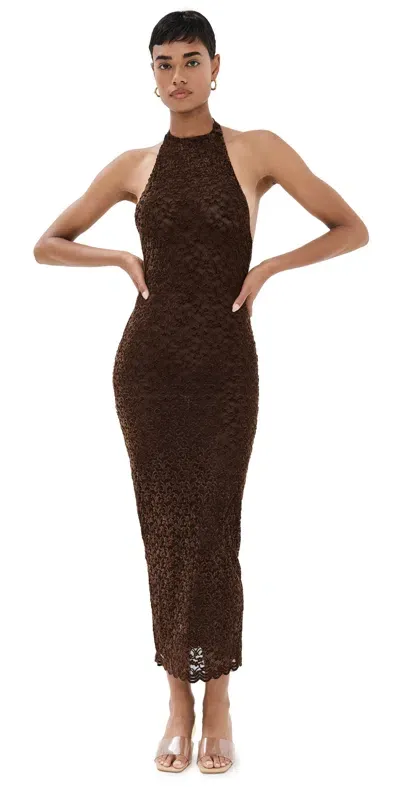 Lioness Members Only Midi Dress Chocolate