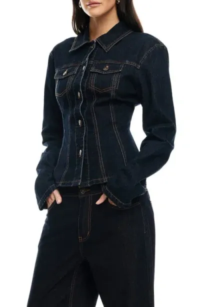 Lioness Rider Denim Jacket In Dark Denim