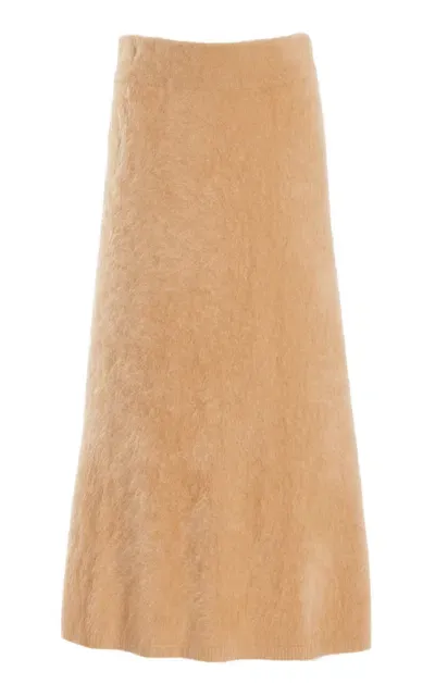 Lisa Yang Asta Brushed-cashmere Skirt In Neutral