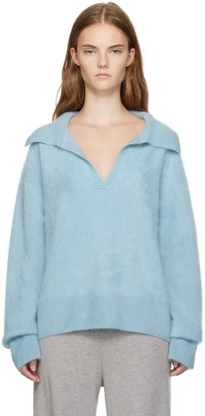 Lisa Yang Kerry Brushed-cashmere Sweater In Pz Powder Blue Brush