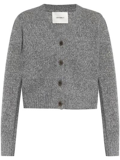 Lisa Yang V-neck Cashmere Cardigan In Gray