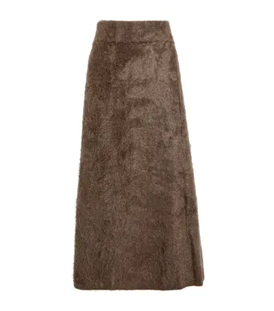 Lisa Yang Cashmere Asta Midi Skirt In Brown