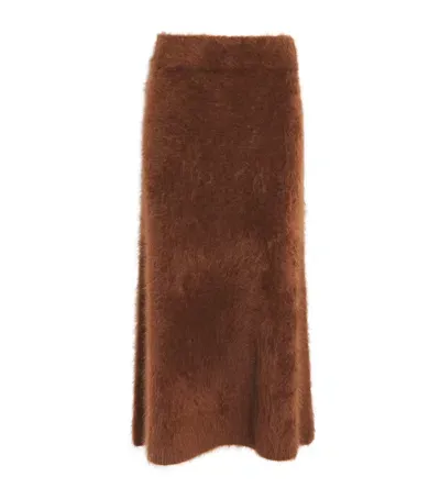 Lisa Yang Cashmere Asta Midi Skirt In Brown