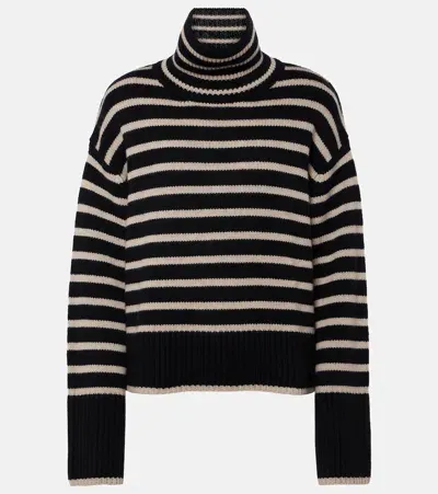 Lisa Yang Fleur Striped Cashmere Sweater In Black