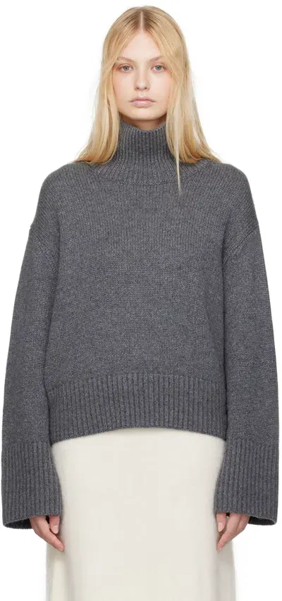 Lisa Yang Gray Fleur Turtleneck In Grey