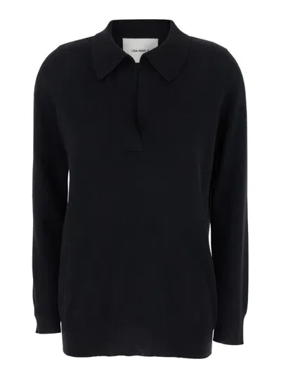 Lisa Yang 'josefine' Black V Neck Sweater In Cashmere Woman