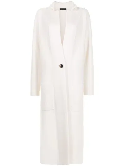 Lisa Yang Knitted Single-breasted Coat In White