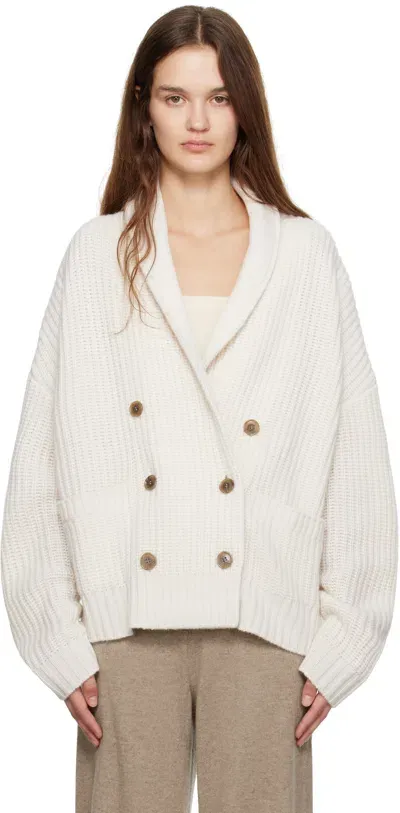 Lisa Yang Off-white Annalike Cardigan In Cr Cream