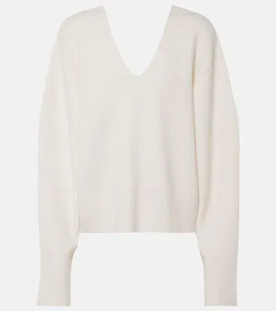 Lisa Yang Sara Cashmere Sweater In Cream Brushed