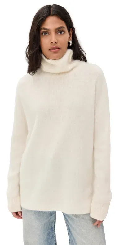 Lisa Yang Teresa Cashmere Sweater Cream Brushed