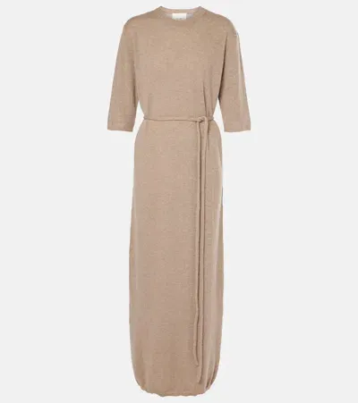 Lisa Yang Tilde Knitted Cashmere Maxi Dress In Beige