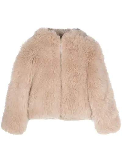 Liska Fur-design Cashmere Hooded Jacket In Neutrals