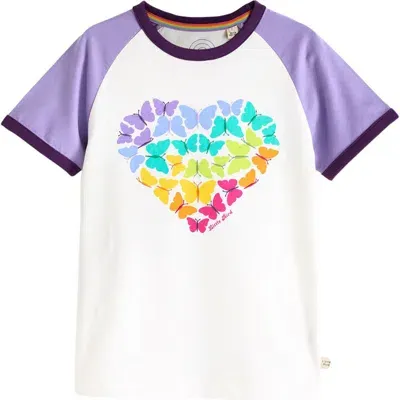 Little Bird Kids' Butterfly Colorblock Cotton Graphic T-shirt In White