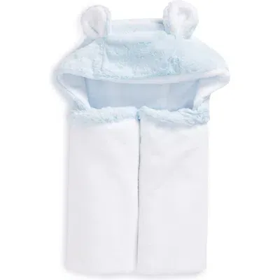 Little Giraffe Kids'  Luxe Faux Fur Hooded Towel In True Blue