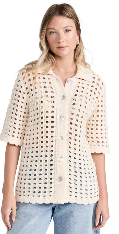 Little Lies Crochet Shirt Cream