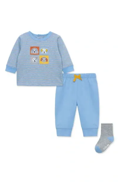 Little Me Boys' Puppy Pals Jogger Set & Socks - Baby In Blue