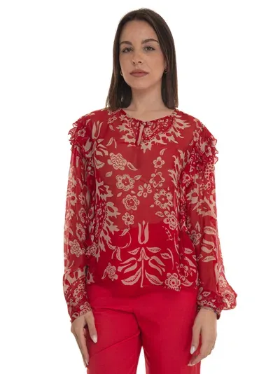 Liu •jo Blouse In Rosso-bianco