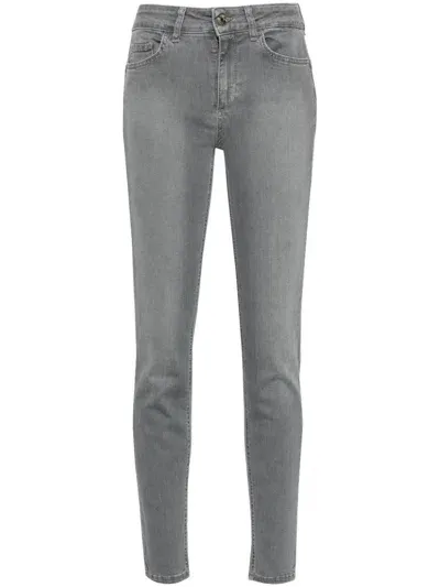 Liu •jo Bottom Up Skinny Jeans In Grey