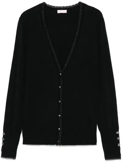 Liu •jo Button-up Cardigan In Black