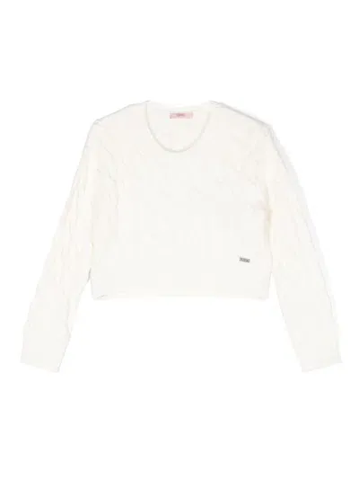 Liu •jo Kids' Cable-knit Jumper In White